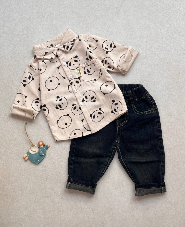 پیراهن تک کبریتی طرح پاندا کد 109