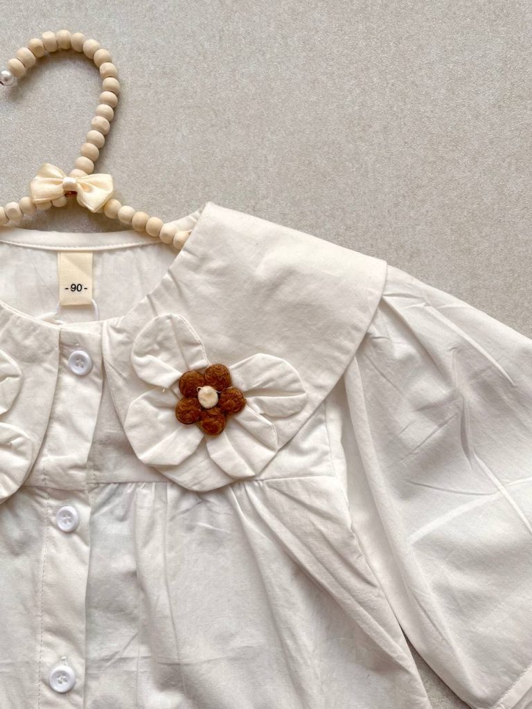 شومیز دخترانه گل برجسته کد 111