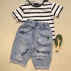 شلوار جین کاغذی اسپرت ساده کد 114