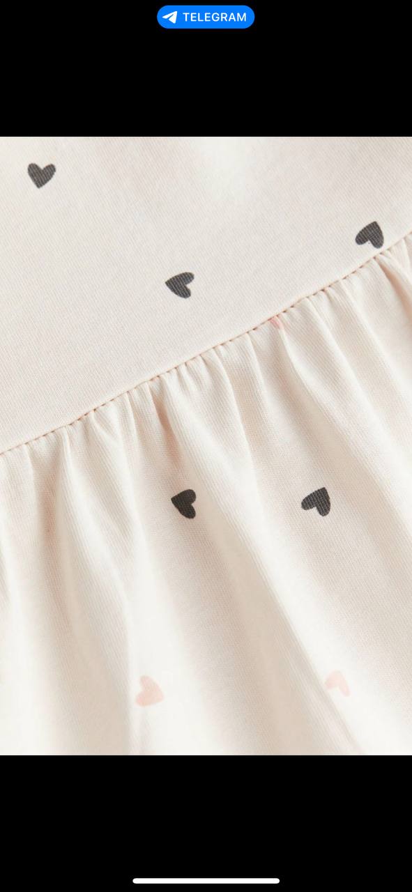 پیراهن دخترانه آستین بلند طرح قلب و گل کد 121