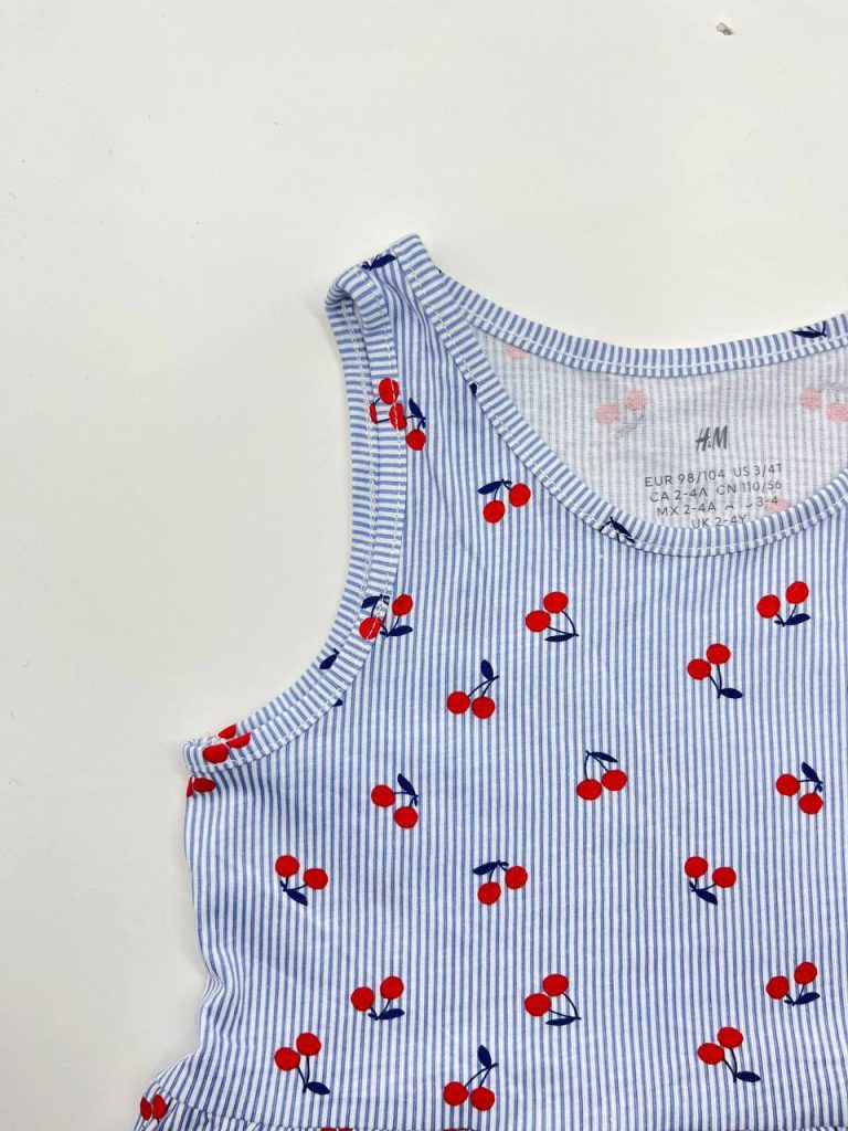 پیراهن دخترانه طرح آلبالو کد 122