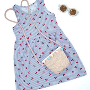 پیراهن دخترانه طرح آلبالو کد 122