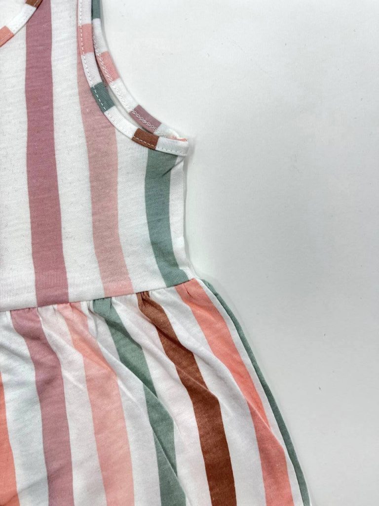 پیراهن دخترانه طرح راهراه کد 123