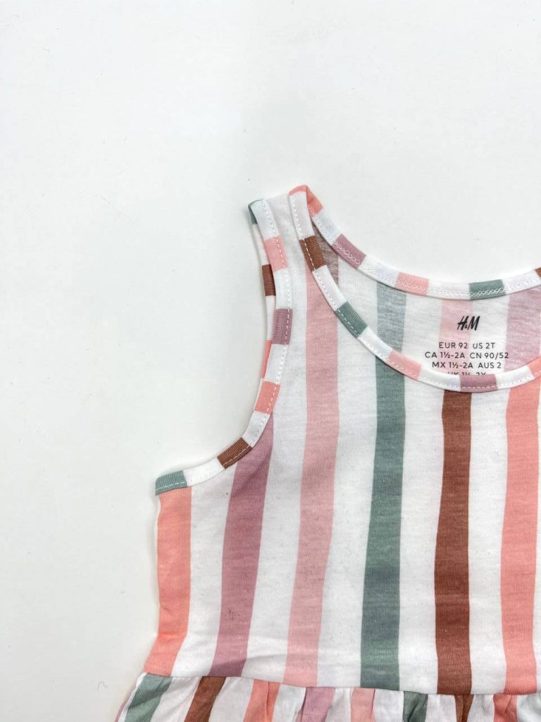 پیراهن دخترانه طرح راهراه کد 123