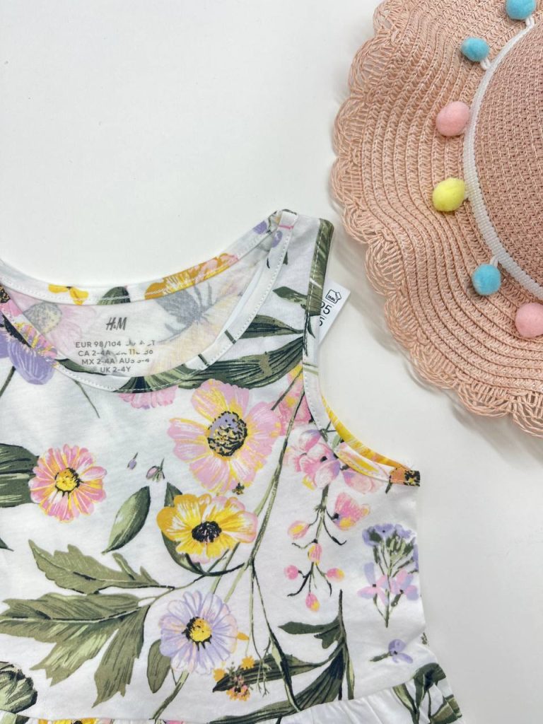 پیراهن دخترانه طرح گل کد 125