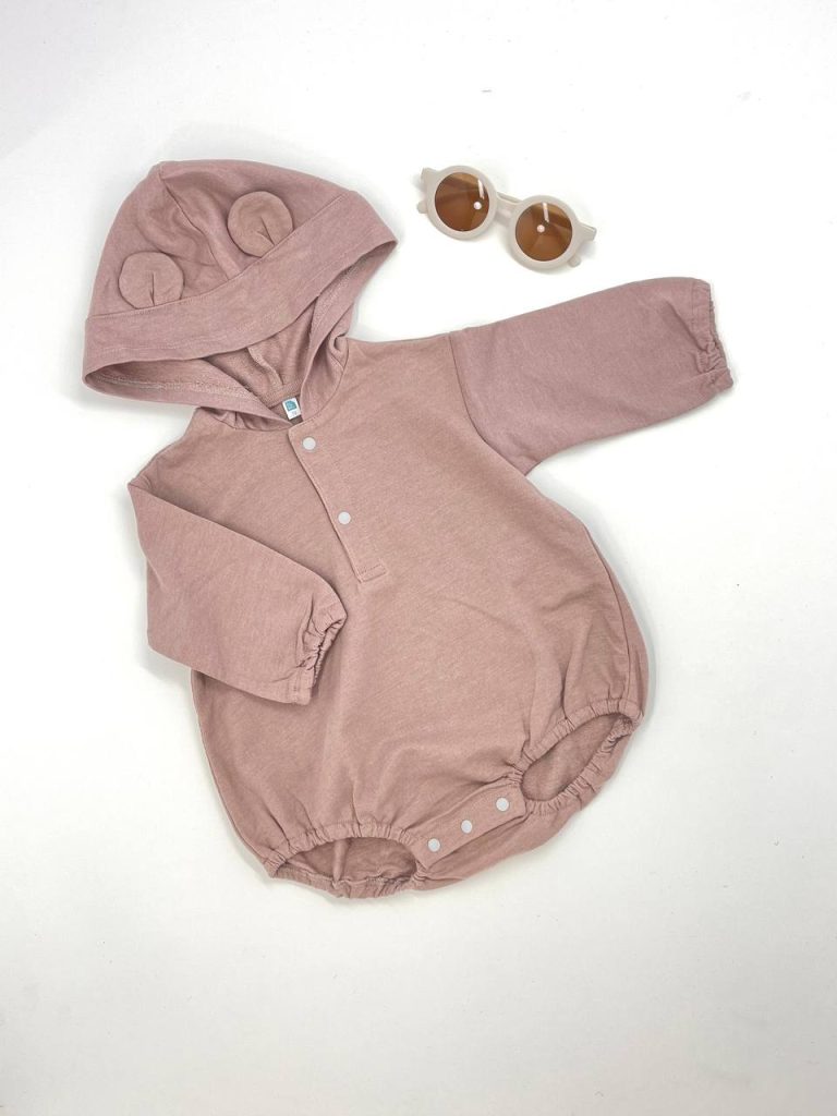 دورس بادی کلاهدار دو رنگ آبی و صورتی کد 127