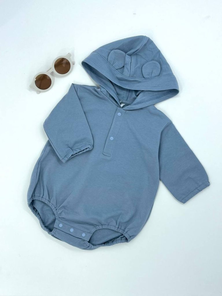 دورس بادی کلاهدار دو رنگ آبی و صورتی کد 127