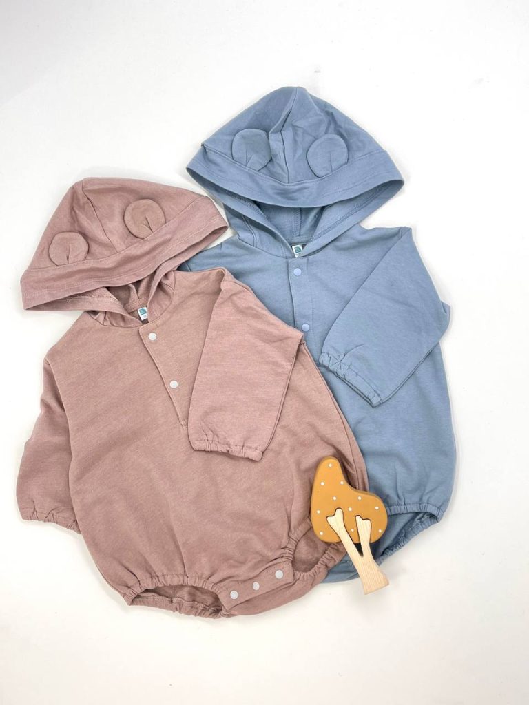 دورس بادی کلاهدار دو رنگ آبی و صورتی کد 127