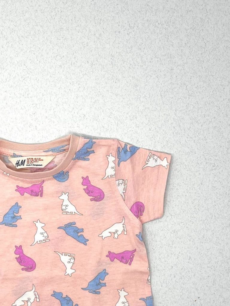 تیشرت و شلوار دخترانه H&M با طرح کانگورو کد 163