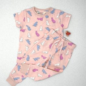 تیشرت و شلوار دخترانه H&M با طرح کانگورو کد 163