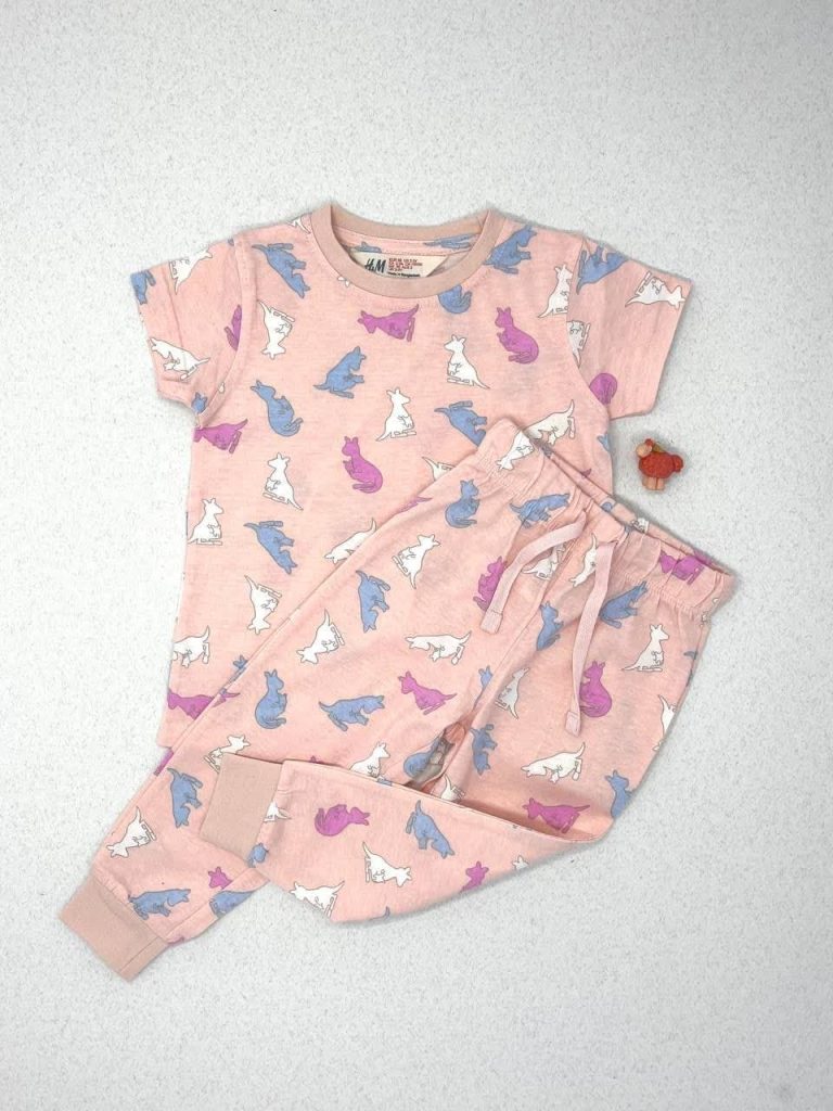 تیشرت و شلوار دخترانه H&M با طرح کانگورو کد 163